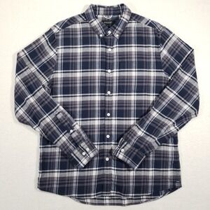 Proof Plaid Flannel Shirt Mens Large Blue Grey Button Down Long Sleeve Huckberry